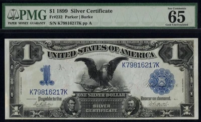 FR-232 1899 $1 BLACK EAGLE P.M.G #65EPQ - Image 1 of 3