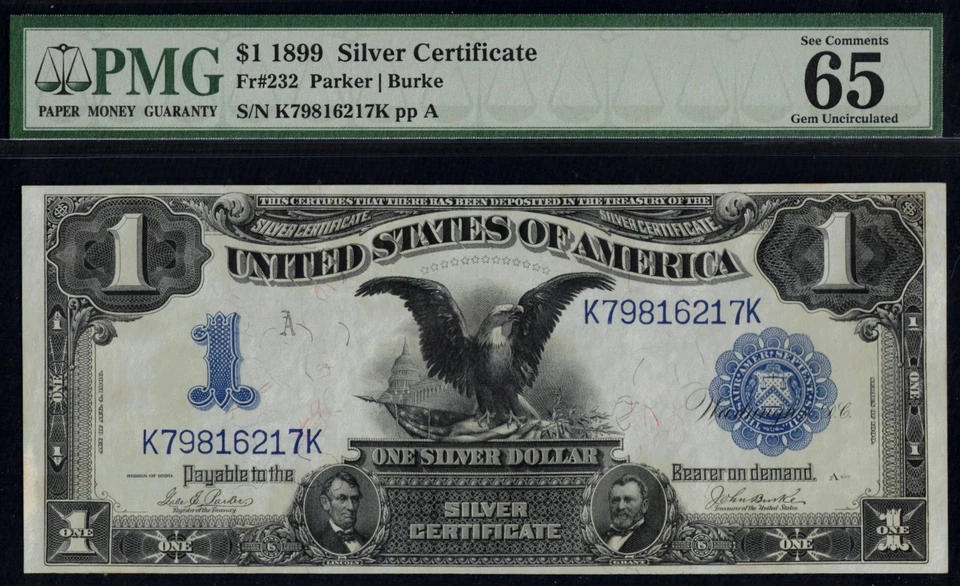 FR-232 1899 $1 BLACK EAGLE P.M.G #65EPQ - Image 1 of 3