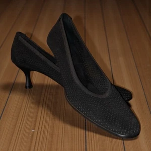Stuart Weitzman Nero Maglia Tacchi Donna Taglia 8 Slip-On Traforato 2,5” Classico - Foto 1 di 14