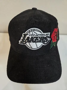 Los Angeles Lakers Black Corduroy Snapback Hat Cap New Era The Golfer - Picture 1 of 12