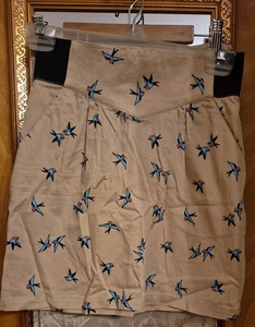 H&M Divided Minirock Damen Größe 4 bunte Vögel elastischer Bund seitlich  - Bild 1 von 7