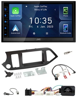 JVC DAB Bluetooth Lenkrad USB 2DIN Autoradio für Kia Picanto ab 11 ohne Start-St - Bild 1 von 4