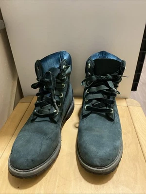 Timberland Mujer Verde Terciopelo Impermeable Bota Talla US 8.5 Foto 1 de 4