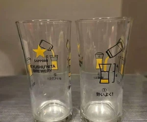Sapporo Beer original pair of glass Kyushu Hita Factory Limited Edition MIJ - Picture 1 of 24