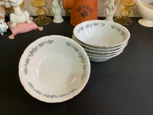 6 x Mitterteich Bavaria FORGET ME NOT Cereal Bowls (16cm) Blue Floral - Picture 1 of 6