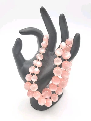 Collar Richelieu Rosa Iridiscente Doble Cadena Graduado Imitación Perla 18" MCM Foto 1 de 4