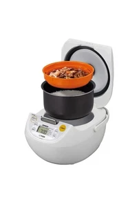 Tiger 5,5 Tassen Micom Reiskocher und Wärmer, Antihaftbeschichtet, Japanisch, Weiß, NEU - Bild 1 von 6