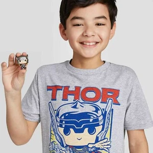 Boys' Marvel T-Shirt with Mini Funko POP! - Thor Theme XL - Picture 1 of 3