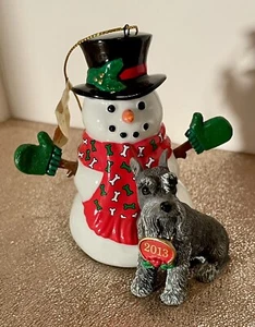 Danbury Mint Mini Schnauzer Dog 2013 Annual Ornament "Frosty Friend" Collectible - Picture 1 of 13