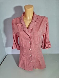 boutique by ELEGANCE , PARIS Damen Bluse Gr. S / M Oktoberfest Rüschen WIE NEU - Picture 1 of 5