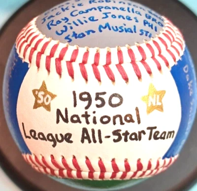 BÉISBOL PINTADO A MANO 1950 LIGA NACIONAL EQUIPO ESTELAR MUSICAL SPAHN JACKIE R+ Foto 1 de 4