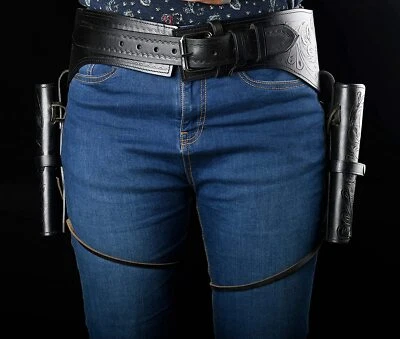 Leather Gun Holster Hilason Western Right Hand Rig 44/45 Cal Tooled U-1-VX - Image 1 of 4