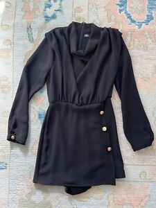 Zara Jumpsuit Black Gold Button Romper Black Size S Small