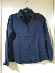 Women Long Sleeve Chiffon Shirt Blouse Solid Shirts Black Medium **READ** - Picture 1 of 4