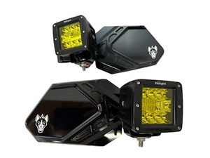 Chupacabra Offroad Cuero Pro UTV Mirrors With LED Lights Fits 2" Tubing Amber - Picture 1 of 9