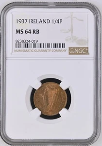 Irland 1937 | Irish 1/4d | Farthing | Woodcock | KM.1 | MS 64 - Bild 1 von 2
