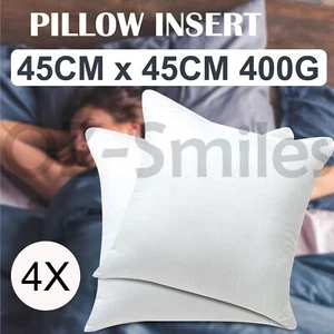 4x Memory Resistant Cushion Pillow Inserts Polyester Filling 45cm x 45cm - Picture 1 of 5