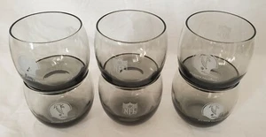 Vintage NFL Atlanta Falcons Stackable Gray Smoke Drinking Glasses Set of 6 - Picture 1 of 8