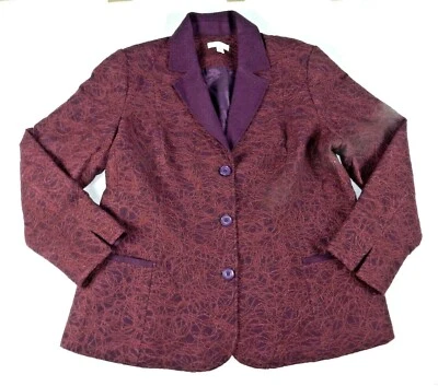 Chaqueta COLDWATER CREEK Talla 18W Morado Manga Larga Blazer (r65) Foto 1 de 4