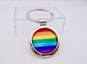RAINBOW GAY PRIDE FLAG KEYRING KEY FOB KEYFOB CHAIN GIFT - Picture 1 of 3