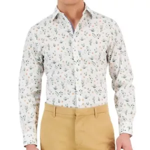 BAR III Men's Slim-Fit Cactus-Print Dress Shirt Size S (14-14.5) NWOT Multi - Picture 1 of 3