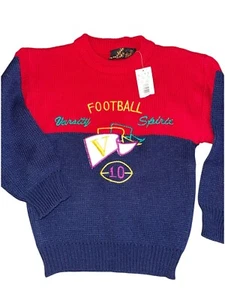 Vintage football cardigan sweater Electric Kids size 6 NWT - Picture 1 of 3