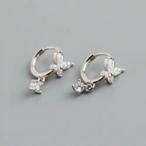 2.17 Ct Marquise Cut Simulated Diamond Dangle Drop Earring 14k White Gold Plated