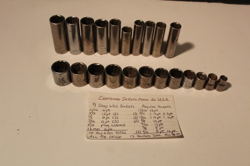 Lot of 14 Assorted Craftsman Sockets Vintage Made in USA | eBay