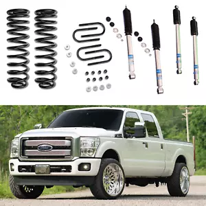 Lowering Kit & Bilstein Shocks U-Bolts For 11-16 Ford F-250 F-350 Super Duty 4WD - Picture 1 of 3
