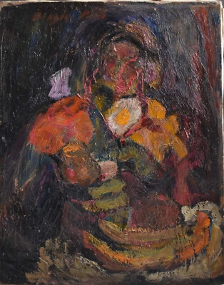 BIAGIO PINTO-Philly/Barnes Modernista-Original Firmado Óleo-Naturaleza muerta abstracta Foto 1 de 4