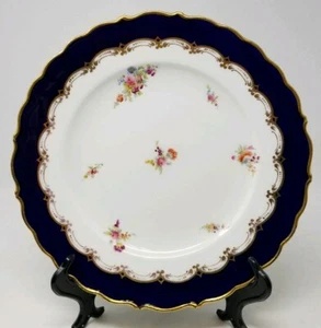 Coalport Cobalt and Gold Gilt Dinner Plate W. H. Plummer New York City #1 - Picture 1 of 8