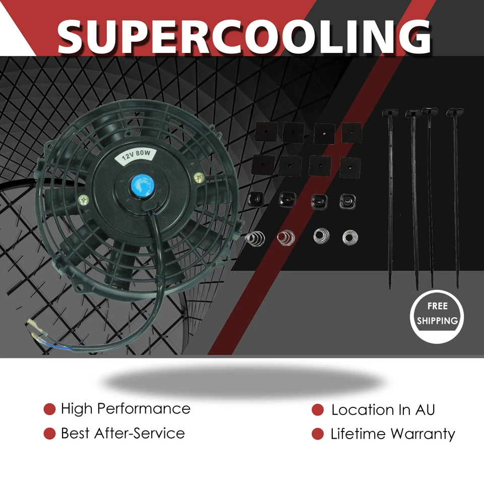7" Inch 12V 80W Electric Radiator Cooling Thermal Thermo Fan + Mounting Kits - image 1 of 4