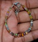 5''Natural Ethiopian Opal Bracelet Wello Fire Opal Gemstone Beads Bracelet A1194