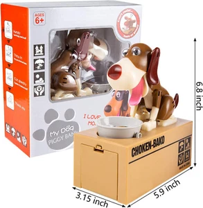 Cute Coin Eating Dog. Coin Bank Money Saving Box Piggy Bank BRAND NEW FREE SHIP! - Picture 1 of 24