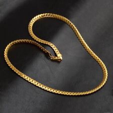 Stainless Steel Men's Body Gold Plated Curb Cuban Chain Necklace Jewelry 20"