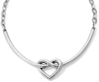 Nuevo con etiquetas Collar Corto Brighton HEART LOOP Martillado Plata Precio de venta sugerido por el fabricante $68 Foto 1 de 3