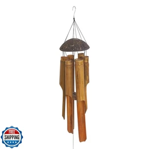 Ankinte 35 inch Large Bamboo Coconut Wind Chimes Outdoor, Handmade Wooden Dee - Picture 1 of 5