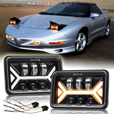 Par de faros LED 4x6" haz H4666 para Pontiac Firebird 1991-1997 Trans Sport Foto 1 de 4