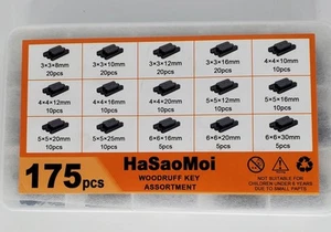 175-Piece Comprehensive Assortment Woodruff Key 15 Different Sizes - Picture 1 of 2