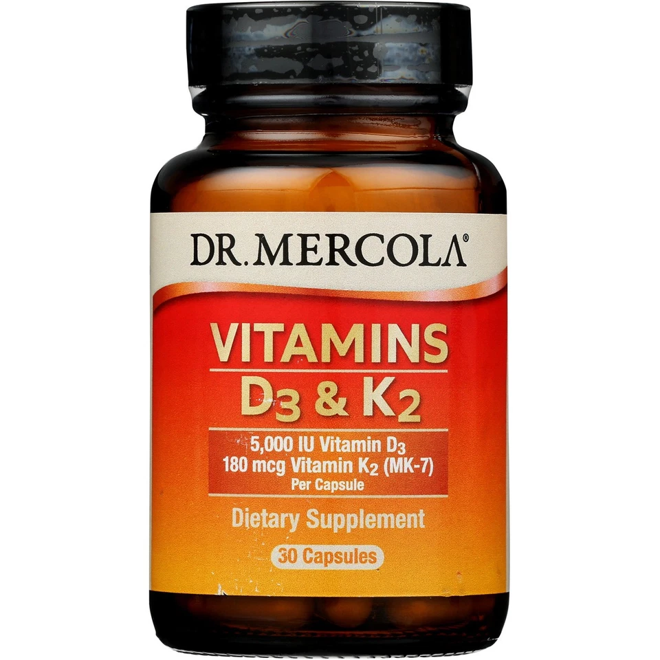 Dr. Mercola Vitaminas D3 y K2 30 Cápsulas Foto 1 de 1