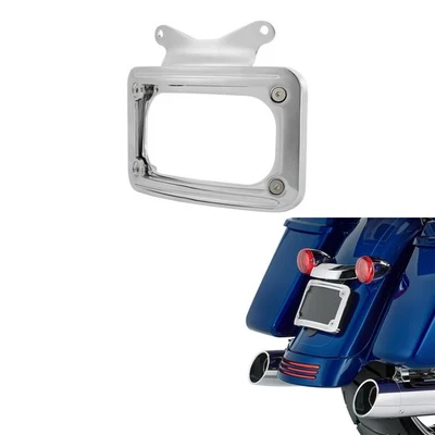 Soporte de montaje de matrícula curvo cromado apto para Harley Street Glide 2010-2023 Foto 1 de 4