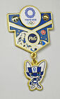 OLYMPIC PINS BADGE 2020 2021 TOKYO JAPAN P&G MASCOT DANGLER MULTI TIERED LAPEL