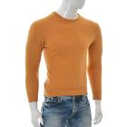 Dalmine Mens Short Cropped Fitted Sweater Size 52 Golden Soft Cashmere Blend