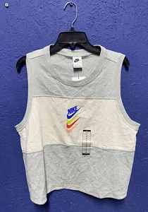 Plus Size 1X Nike Sportswear Sleeveless Womens Tank Top DR5012 050 Gray - Picture 1 of 3