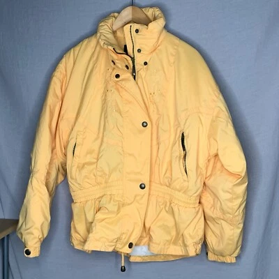 Chaqueta de esquí hinchada vintage Nordica para mujer Y2K amarillo abrigo de invierno cordón cintura Foto 1 de 4