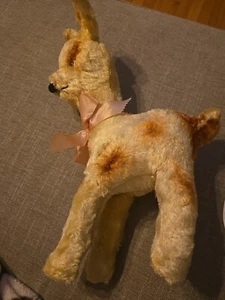 VINTAGE PLUSH FAWNI  DEER REINDEER TEDDY BEAR  1950 RARE TOY - Picture 1 of 22