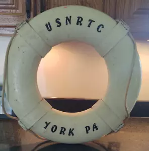 Vintage WW2 Era US US Navy Reserve Training Center Life Ring Buoy York PA - Picture 1 of 2