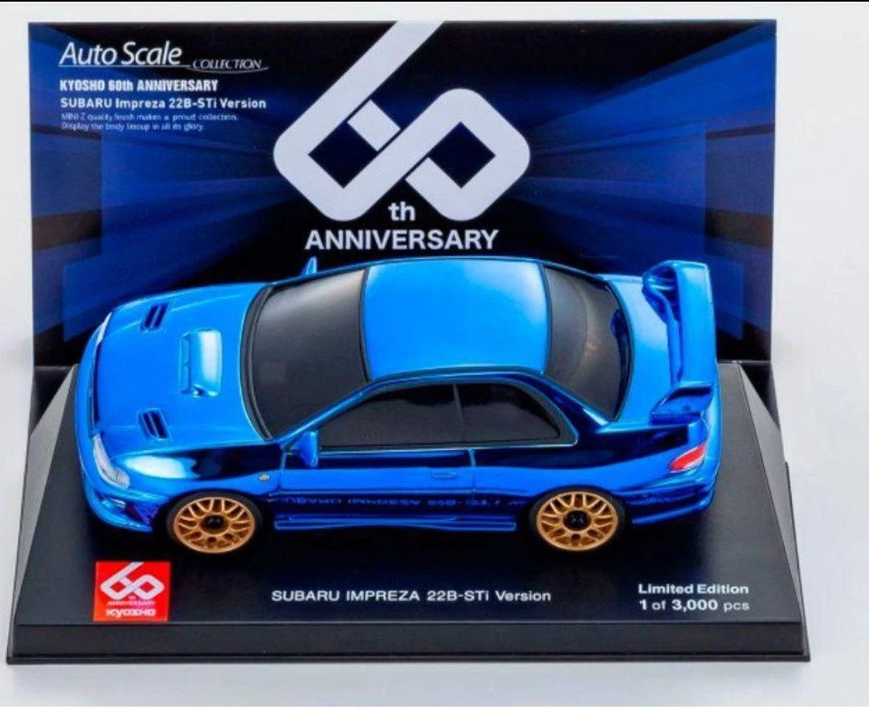 Kyosho Mini-Z ASC Impreza Chrome Blue 60th Anniversary Limited Mode - Image 1 of 4