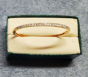 Vintage Suzanne Somers Collection Elegant CZ Gold-toned Bangle Bracelet NIB