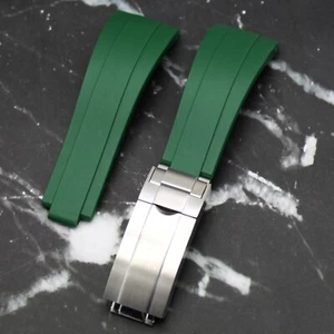 20 mm Grün Gummi Oysterflex Stil Riemen Kombination zweifarbige Schnalle - Bild 1 von 6
